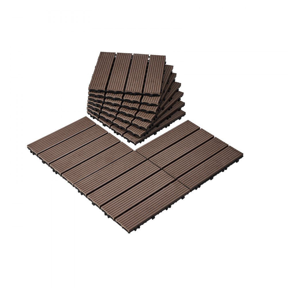 VEVOR Interlocking Deck Tiles Plastic Wood 27 Pack 12"x12" Waterproof for Porch 