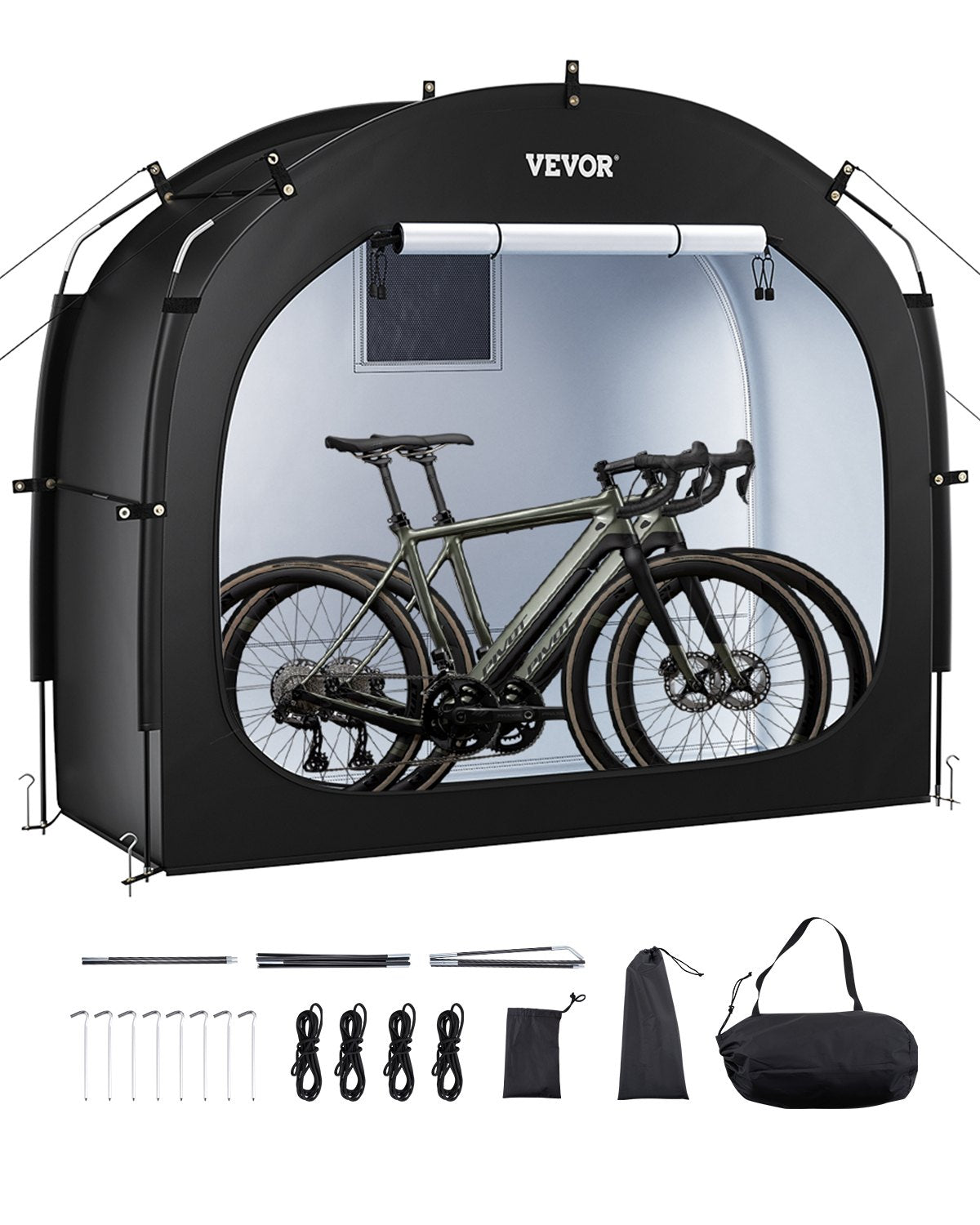 VEVOR Outdoor Bike Storage Tent Spacious Waterproof Bike Tent for 1 to 2 Bikes 