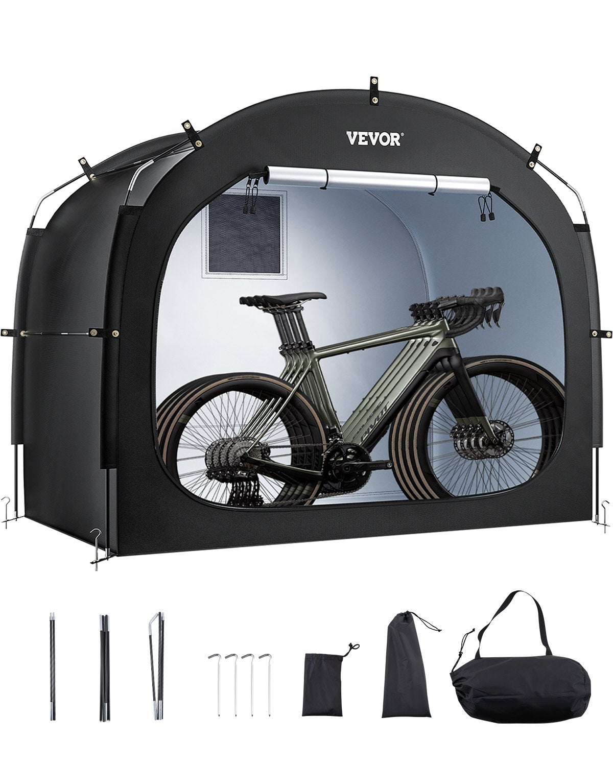 VEVOR Outdoor Bike Storage Tent Spacious Waterproof Bike Tent for 4 to 5 Bikes 