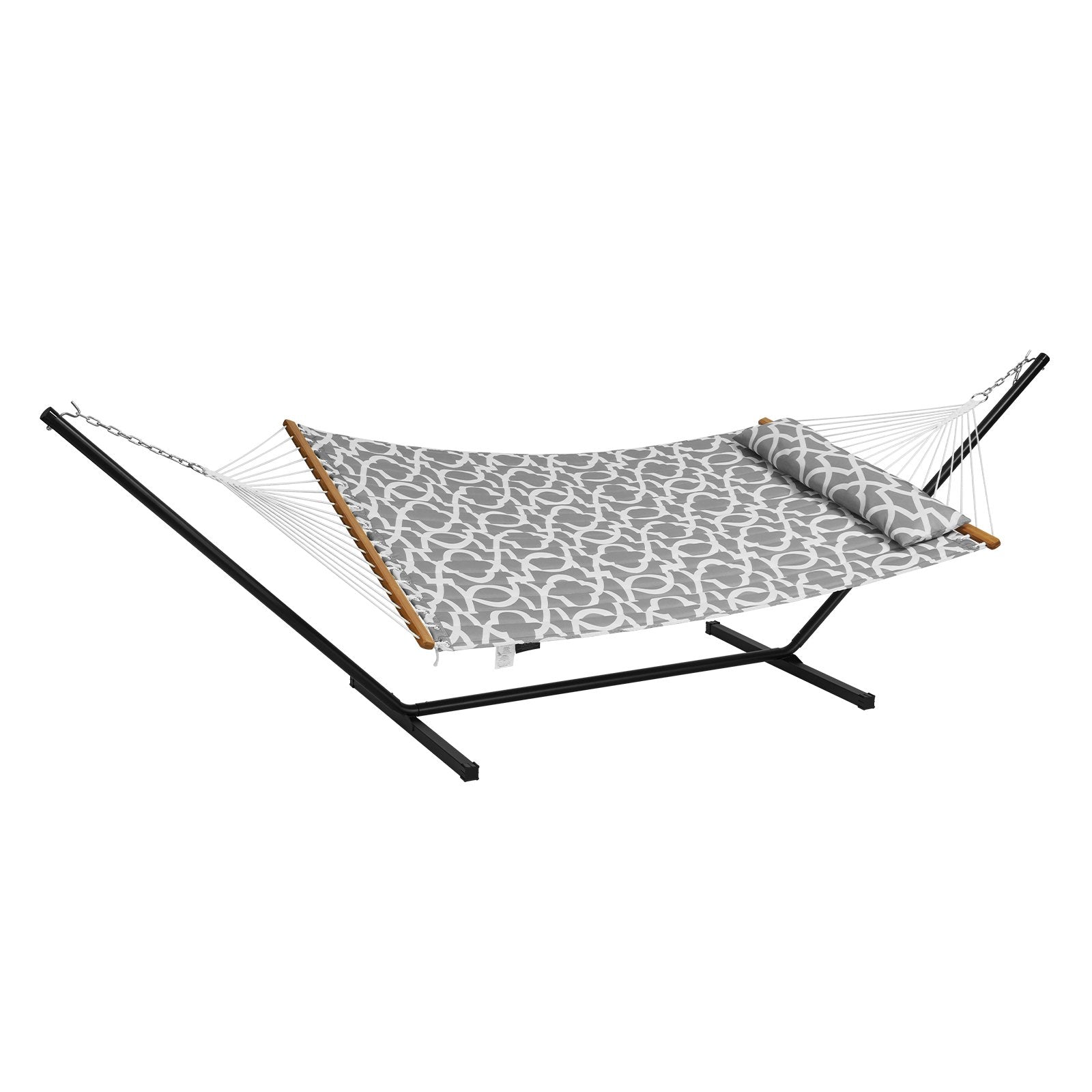 VEVOR Two Person Hammock with Stand Included Heavy Duty 480lb Capacity, Double Hammock with 12 FT Steel Stand and Portable Carrying Bag and Pillow, Freestanding Hammock for Outdoor Patio Yard Beach 