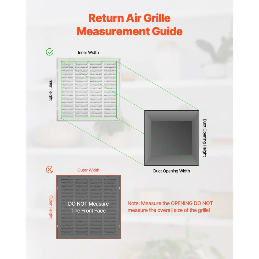 VEVOR Return Air Filter Grille Fits W20 x H20 Inch Duct Opening Size with Filter