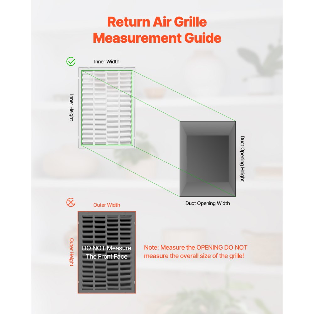 VEVOR Return Air Filter Grille Fits W20 x H30 Inch Duct Opening Air Vent Cover
