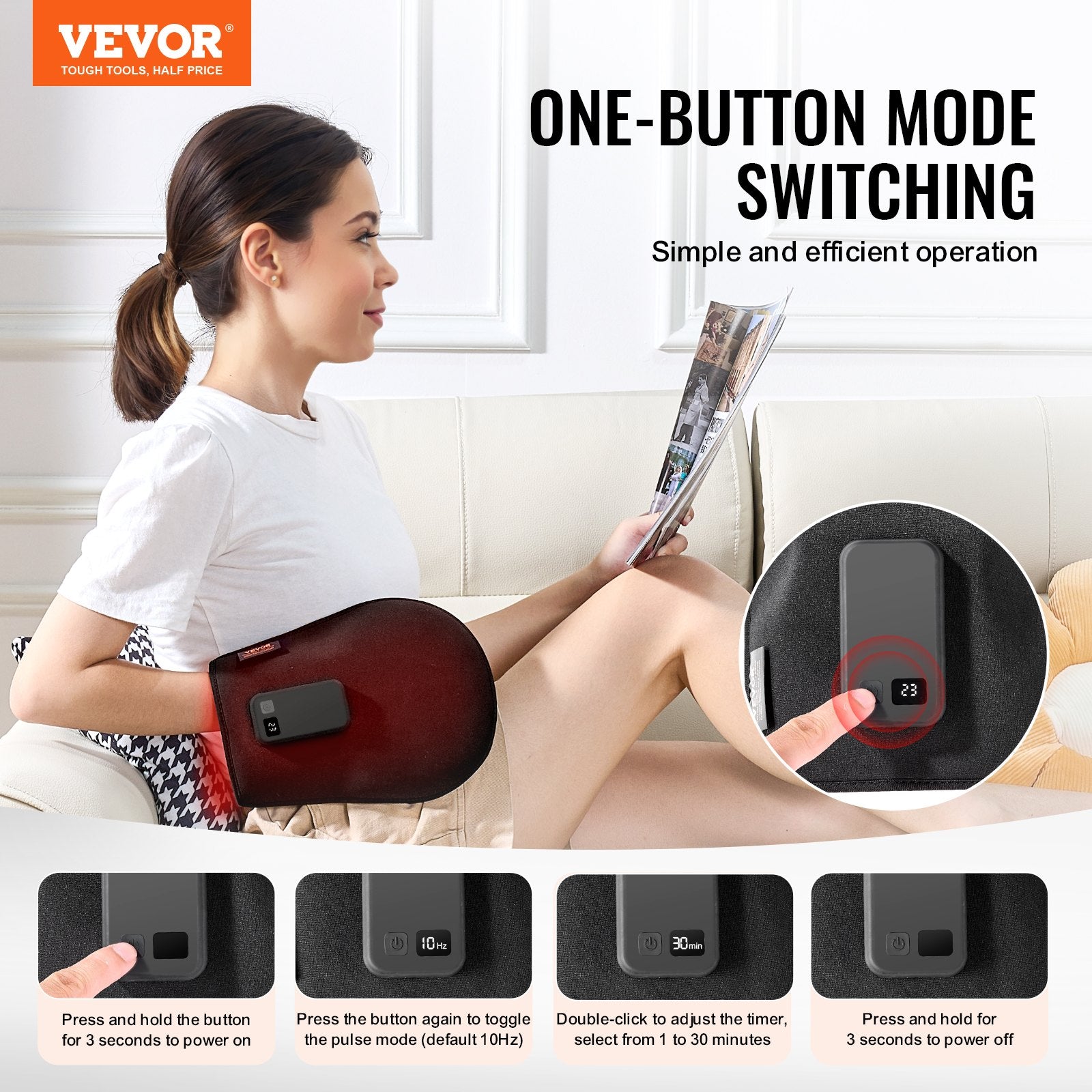 VEVOR Red Light Therapy for Hand 660nm & 850nm Red Light Therapy Hand Glove 