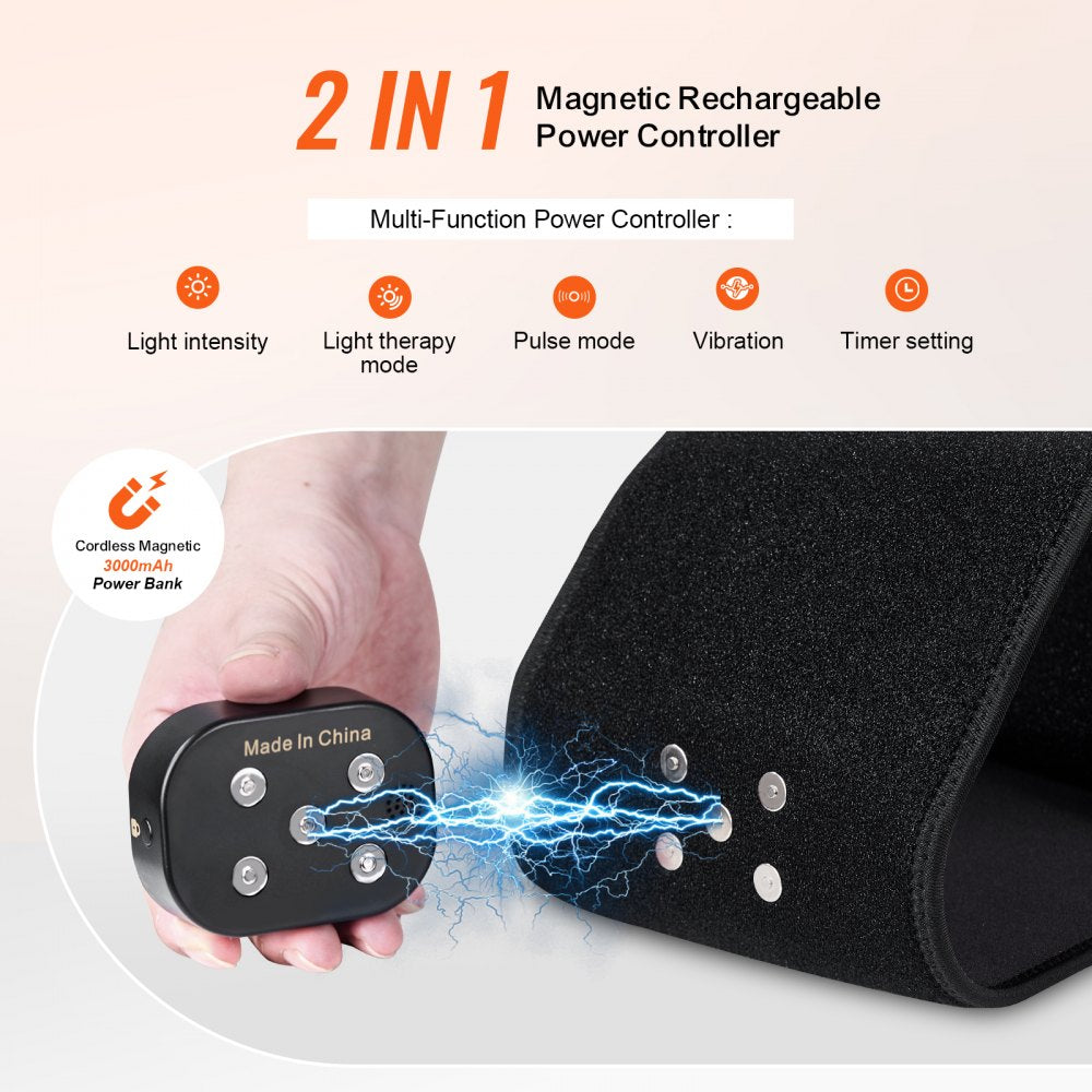 VEVOR Red Light Therapy Belt for Waist Shoulder 660&850nm Light Therapy Device 