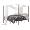 King Size Metal Canopy Bed Frame with Four-Poster Design, Heavy-Duty Steel Slats & Underbed Storage, Black