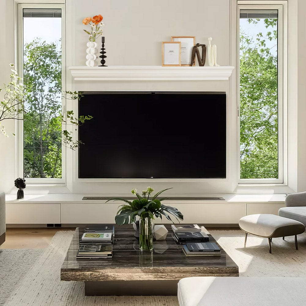 VEVOR Fireplace Mantel Wood Shelf Floating Living Room Mantel Shelf 60" White 