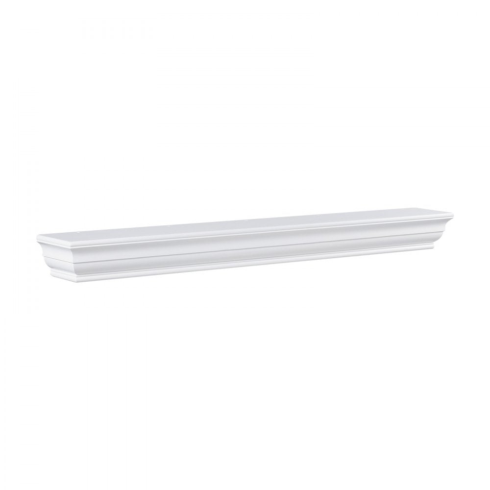 VEVOR Fireplace Mantel Wood Shelf Floating Living Room Mantel Shelf 60" White 