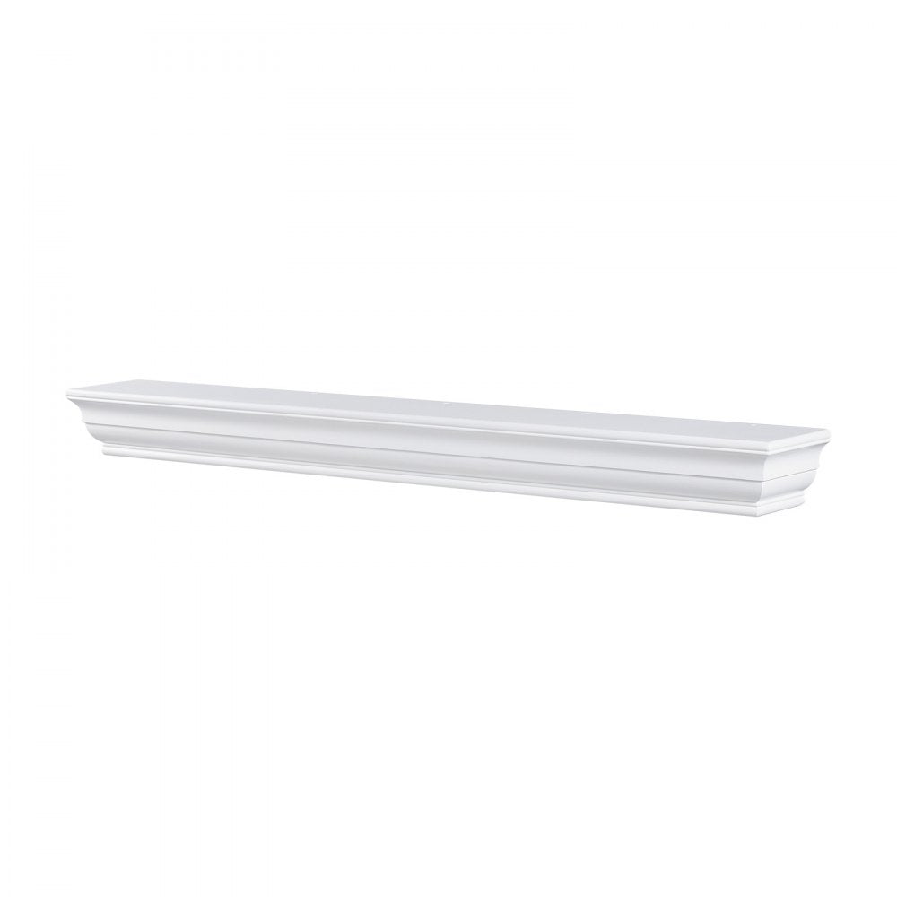VEVOR Fireplace Mantel Wood Shelf Floating Living Room Mantel Shelf 60" White 