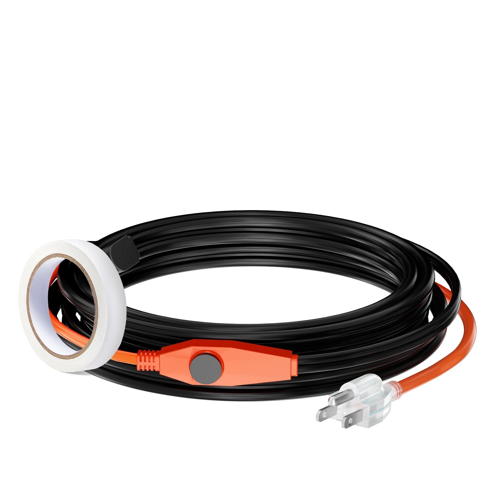 VEVOR Pipe Heating Cable 24FT 7W/FT Heat Tape for Pipes with Built-in Thermostat 