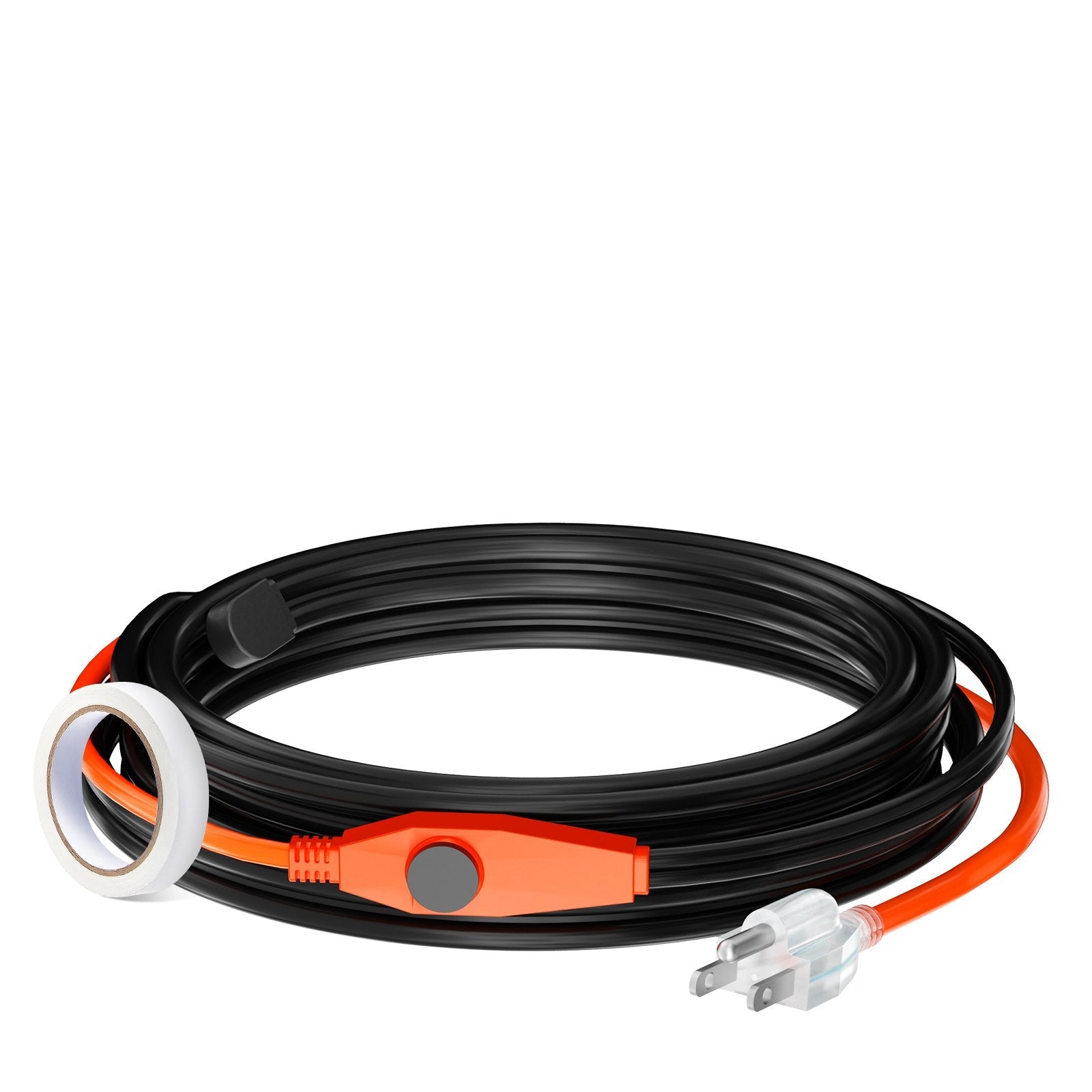 VEVOR Pipe Heating Cable 18FT 7W/FT Heat Tape for Pipes with Built-in Thermostat 