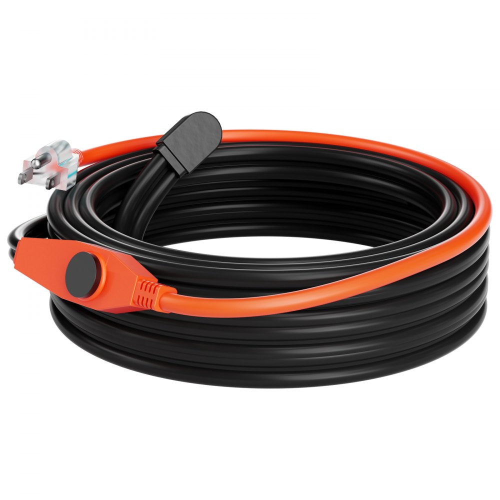 VEVOR Pipe Heating Cable 30FT 7W/FT Heat Tape for Pipes with Built-in Thermostat 