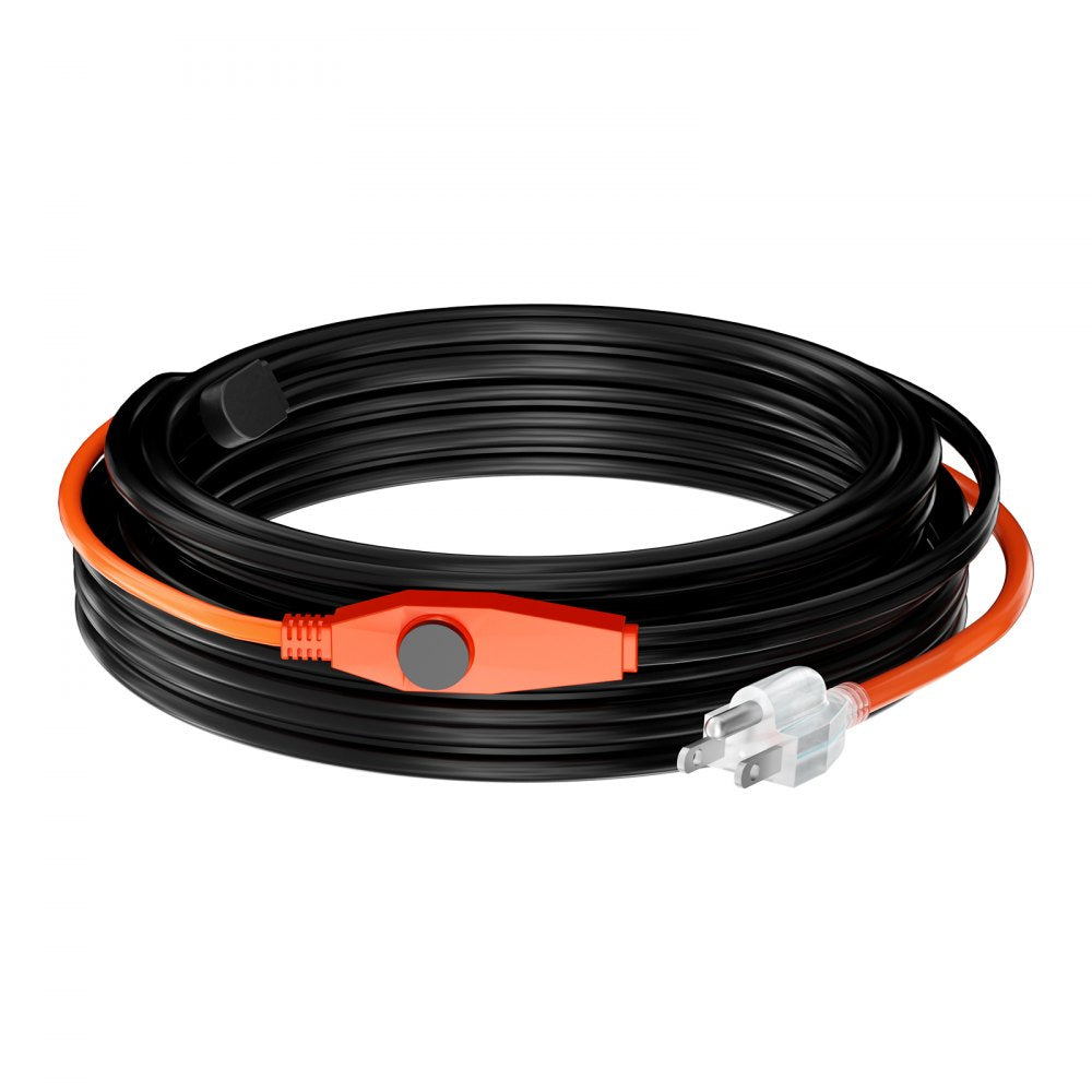 VEVOR Pipe Heating Cable 30FT 7W/FT Heat Tape for Pipes with Built-in Thermostat 