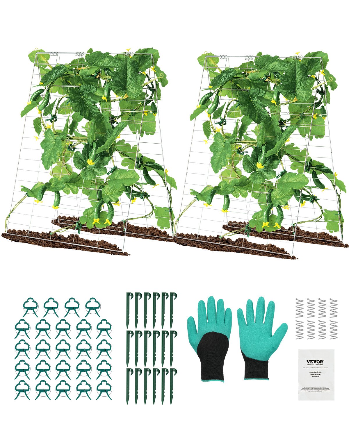 VEVOR A-Frame Cucumber Trellis 35" x 55" Foldable Metal Garden Trellis 
