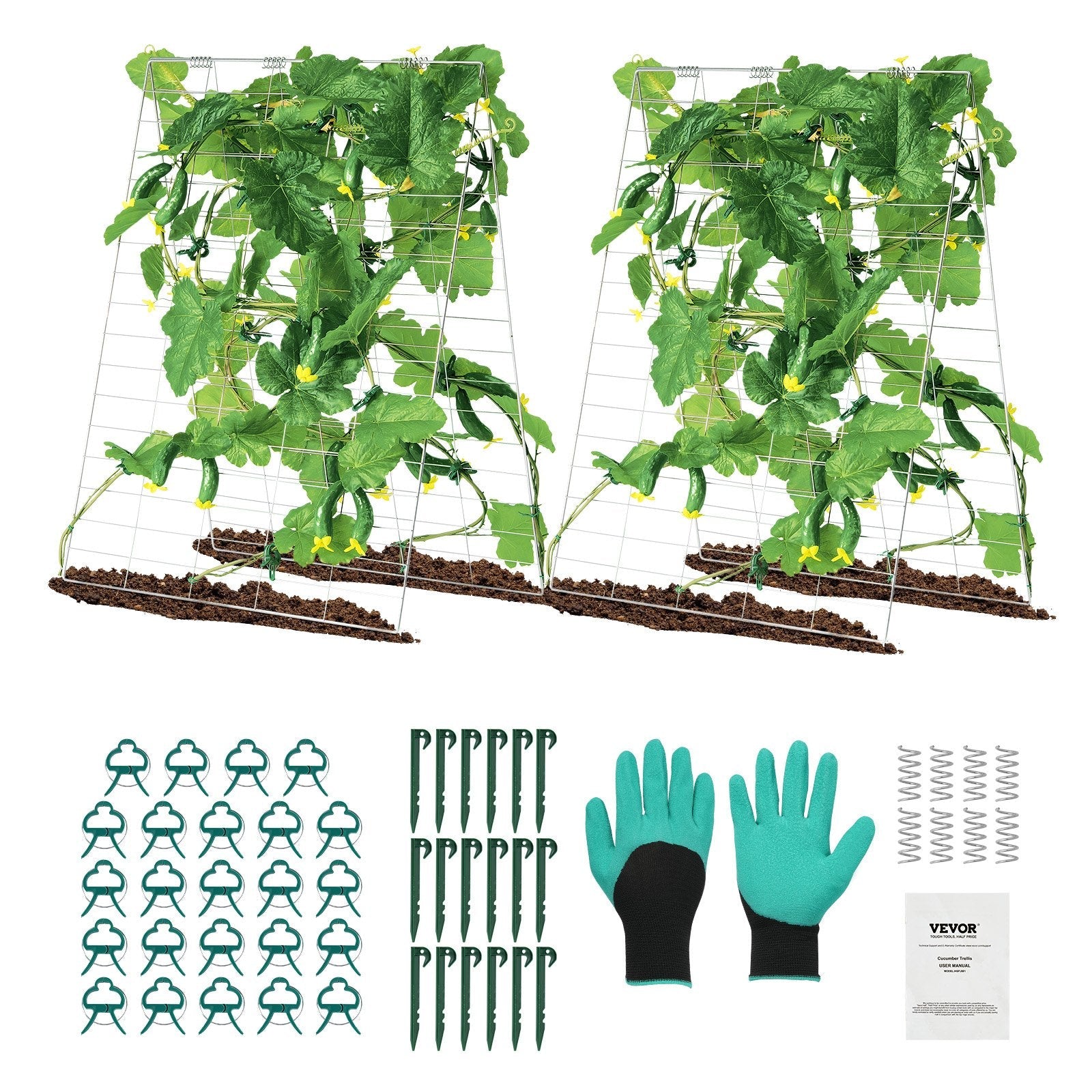 VEVOR A-Frame Cucumber Trellis 35" x 55" Foldable Metal Garden Trellis 
