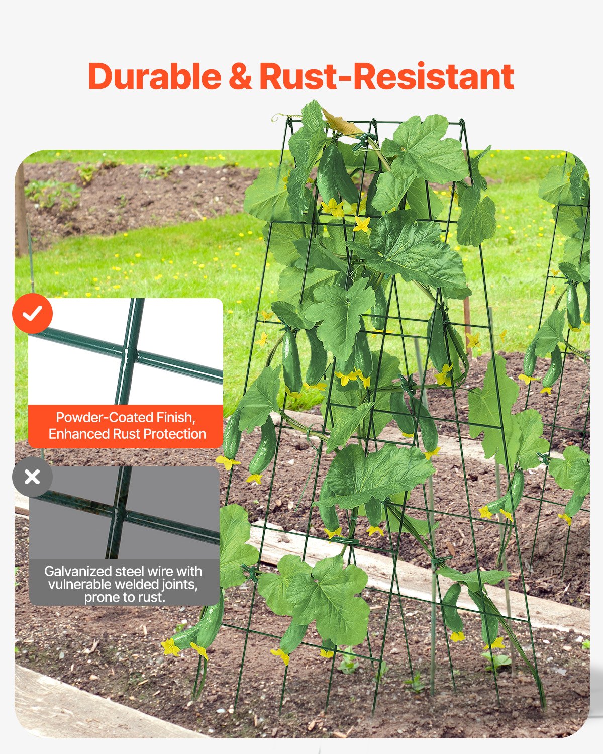 VEVOR A-Frame Cucumber Trellis 39"  x 32" Foldable Metal Garden Trellis 