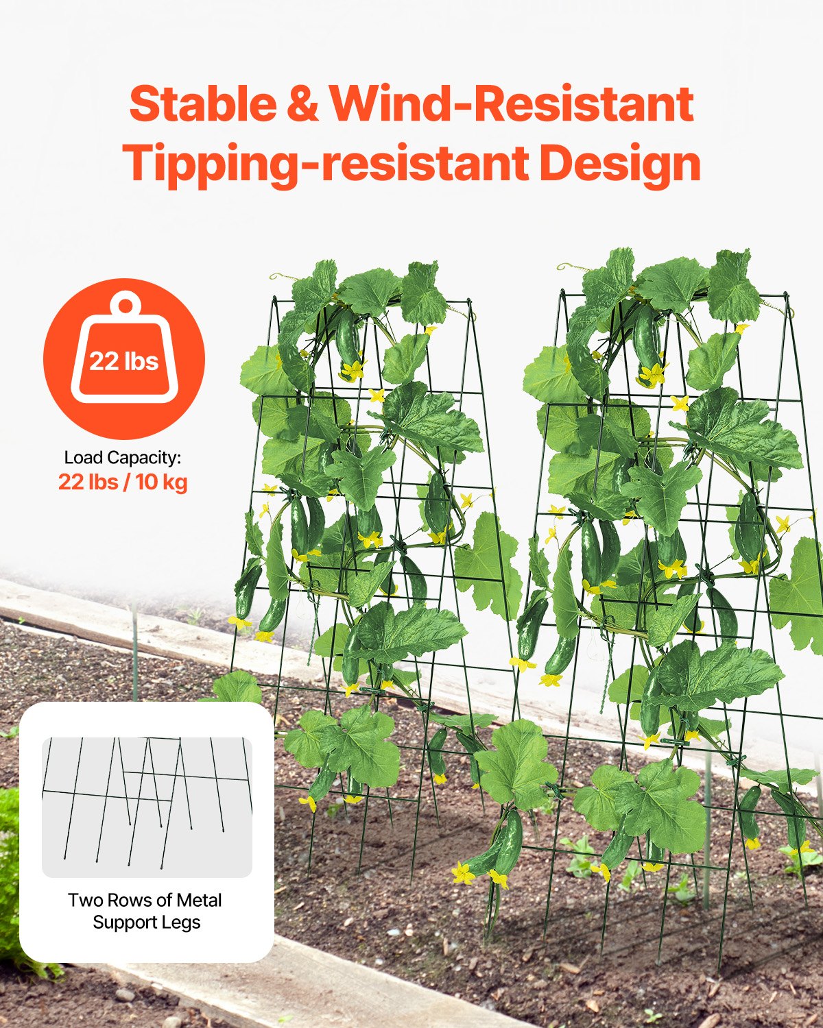 VEVOR A-Frame Cucumber Trellis 39"  x 32" Foldable Metal Garden Trellis 