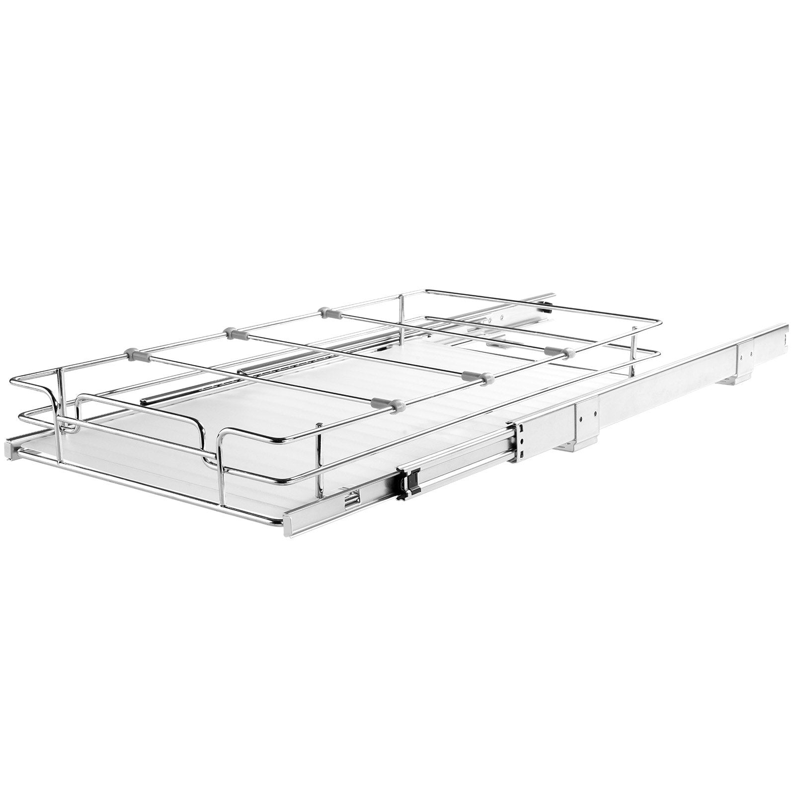 VEVOR 12"W x 17"D Pull Out Cabinet Organizer, Heavy Duty Slide Out Pantry Shelves, Chrome-Plated Steel Roll Out Drawers, Sliding Drawer Storage for Home, Inside Kitchen Cabinet, Bathroom, Under Sink 