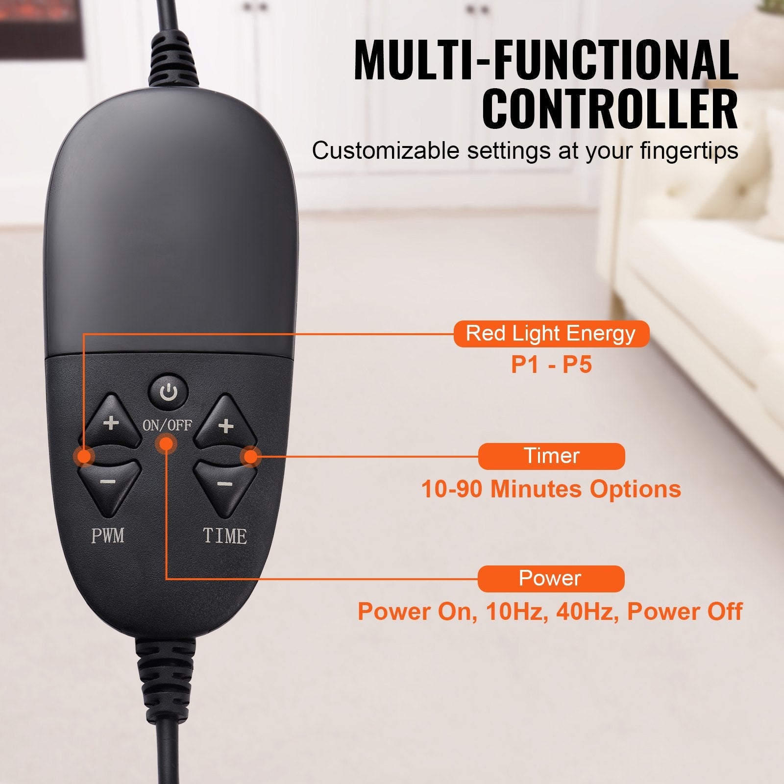 VEVOR Red Light Therapy Mat for Full Body, 1280PCS 3-Chip LED Light Therapy Pad & Controller, 10/40Hz Pulse, 10-90 Min Timer, 660nm Red & 850nm Near Infrared Light Therapy for Pain Relief, Skin Health 