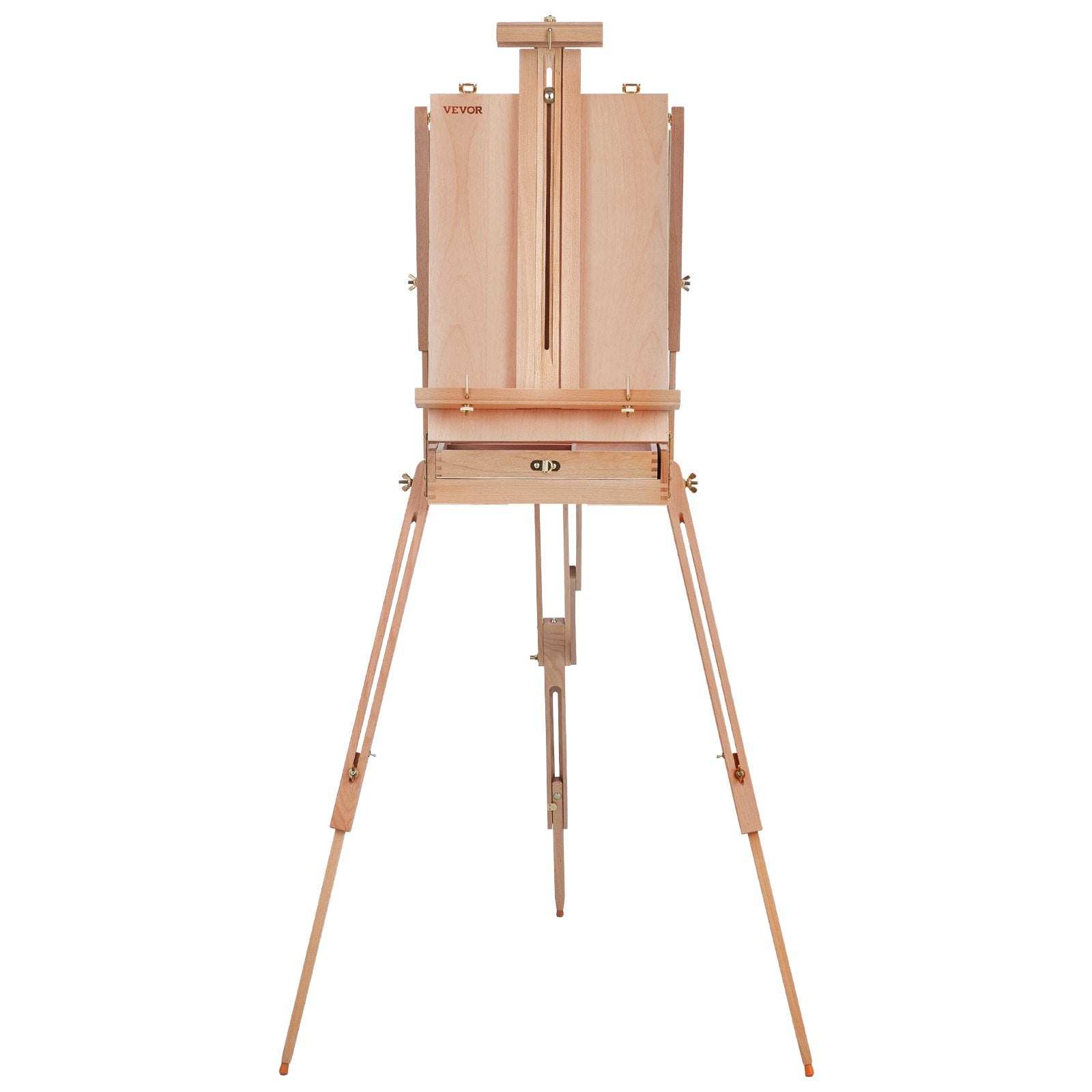 VEVOR French Easel Hold Canvas to 34" Beechwood Foldable Sketchbox Easel Drawer 