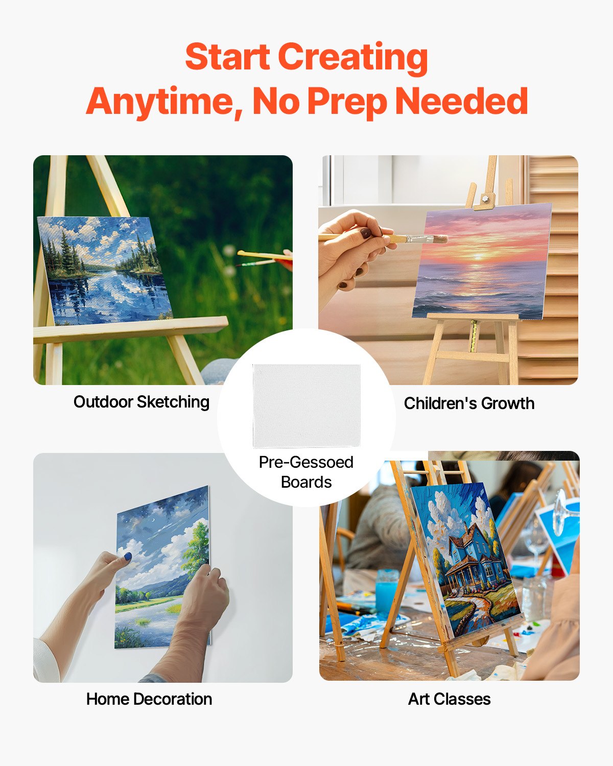 VEVOR Canvas Boards for Painting 12 Pack 11 x 14 Inch Blank Canvases for Painting 