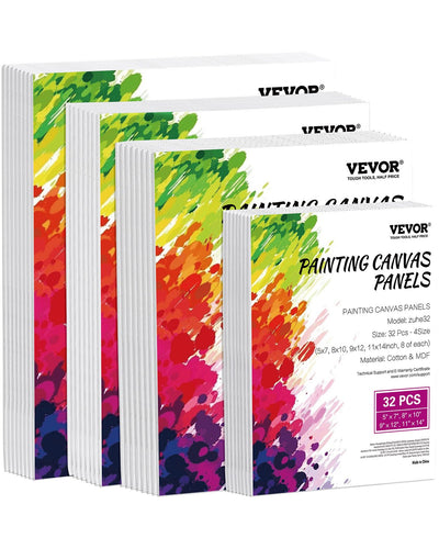 VEVOR Canvas Boards for Painting 32 Pack Multi-Size Blank Canvases for Painting 