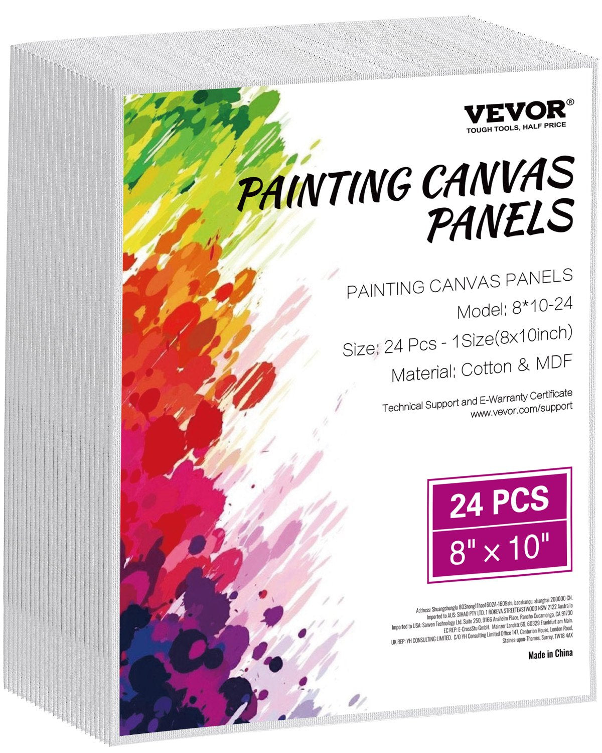 VEVOR Canvas Boards for Painting 24 Pack 8 x 10 Inch Blank Canvases for Painting 
