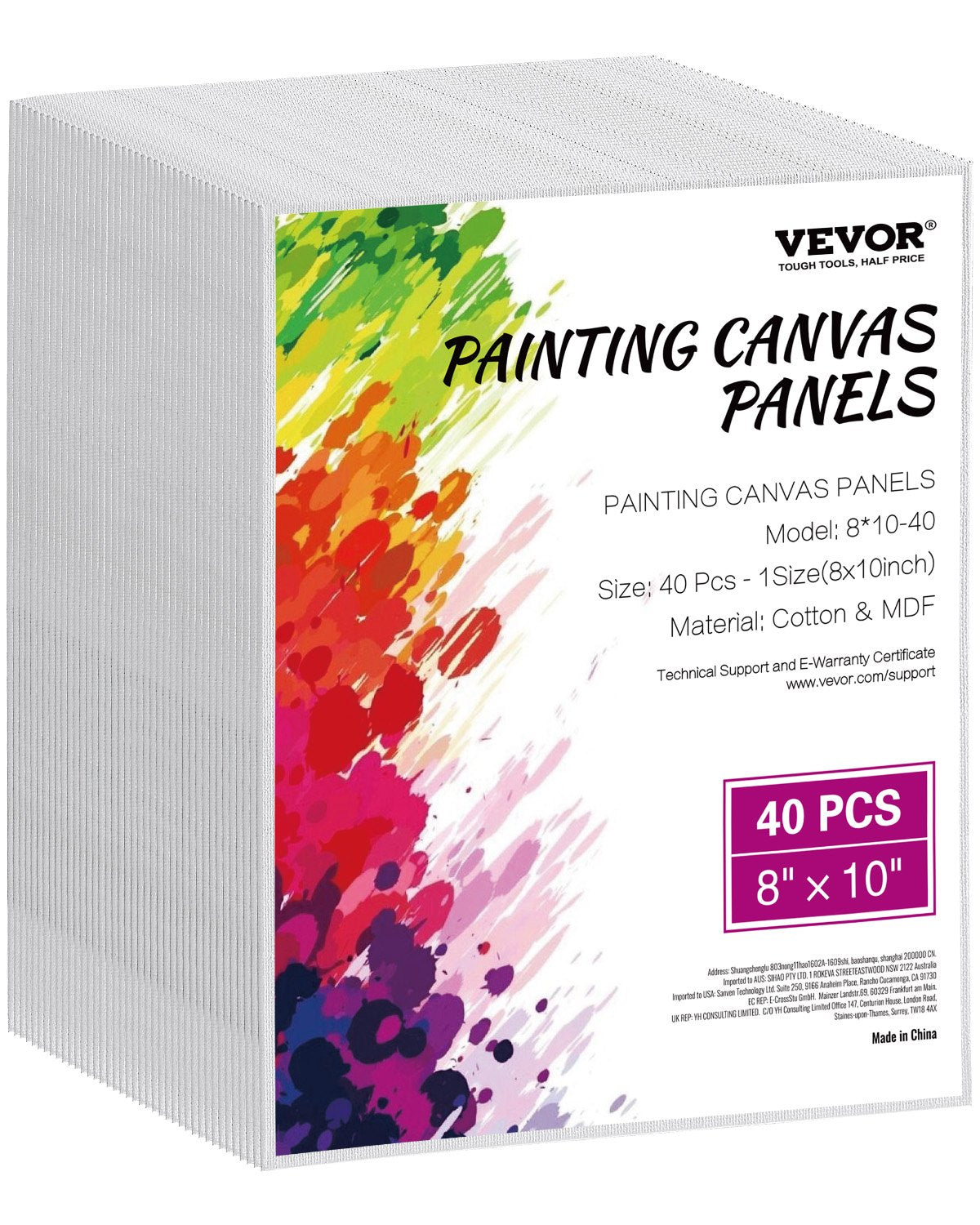 VEVOR Canvas Boards for Painting 40 Pack 8 x 10 Inch Blank Canvases for Painting 