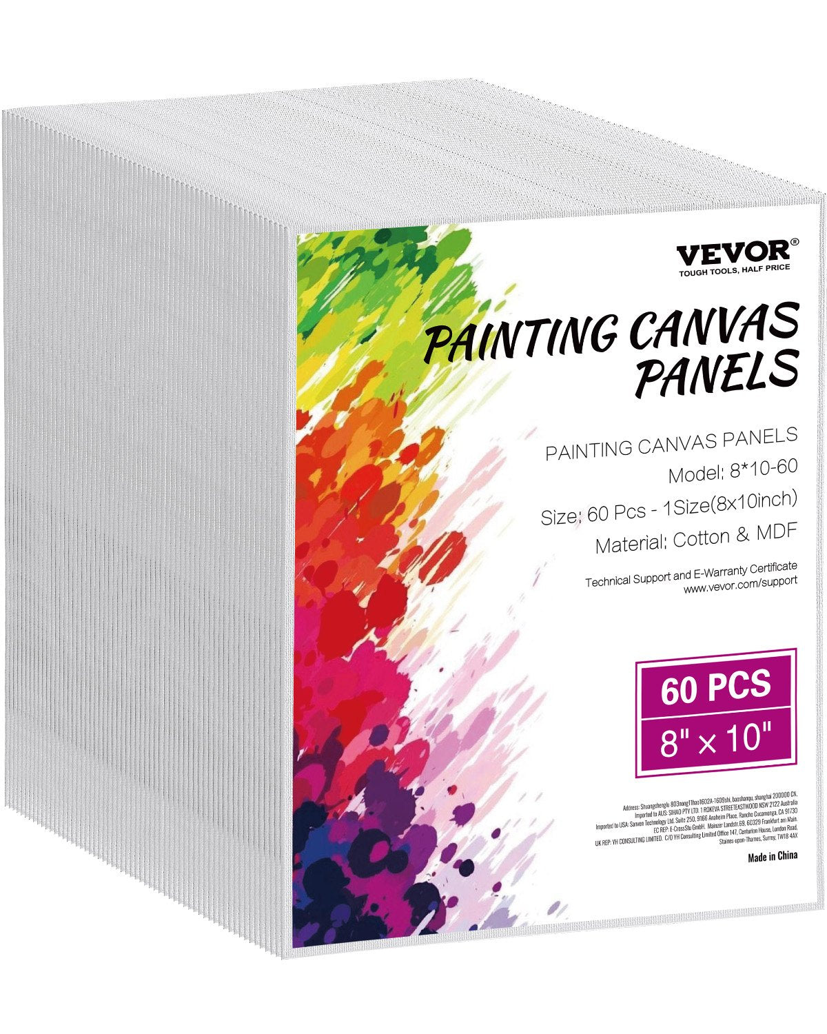 VEVOR Canvas Boards for Painting 60 Pack 8 x 10 Inch Blank Canvases for Painting 