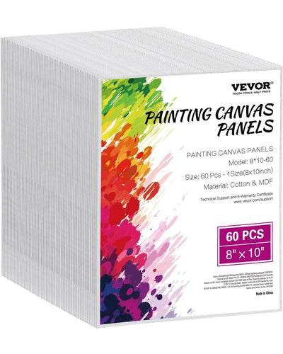 VEVOR Canvas Boards for Painting 60 Pack 8 x 10 Inch Blank Canvases for Painting 