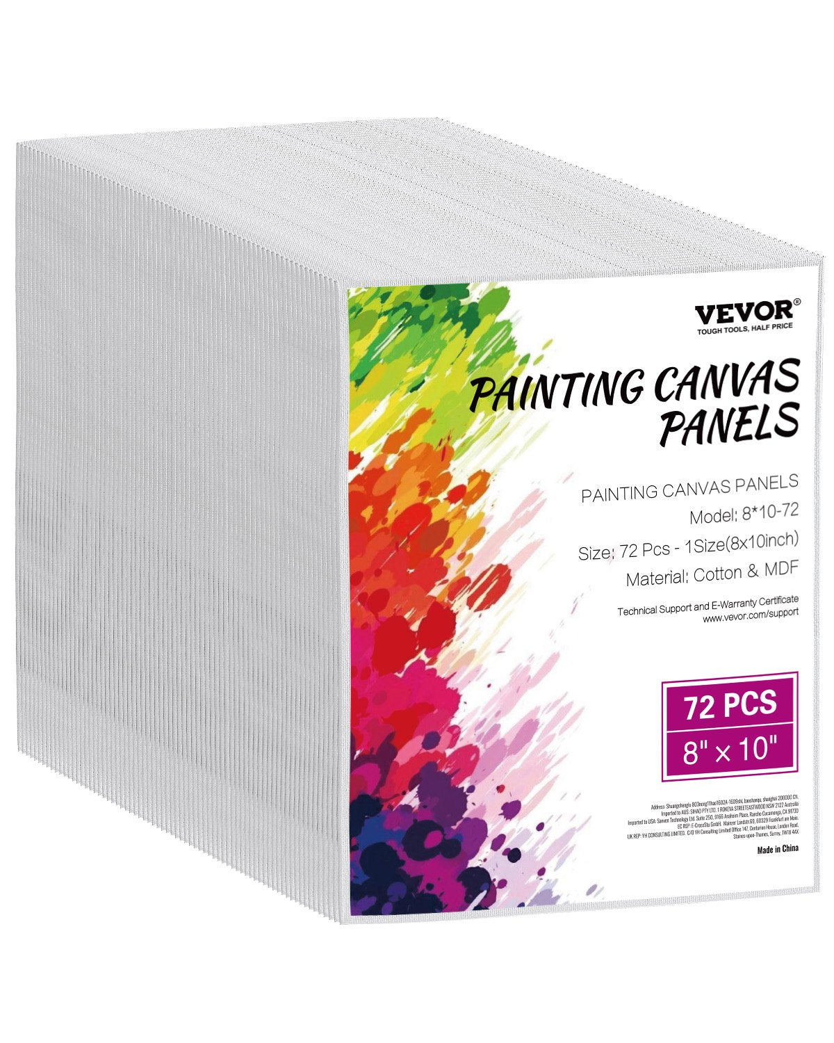 VEVOR Canvas Boards for Painting 72 Pack 8 x 10 Inch Blank Canvases for Painting 