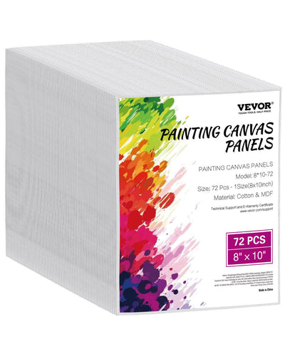 VEVOR Canvas Boards for Painting 72 Pack 8 x 10 Inch Blank Canvases for Painting 