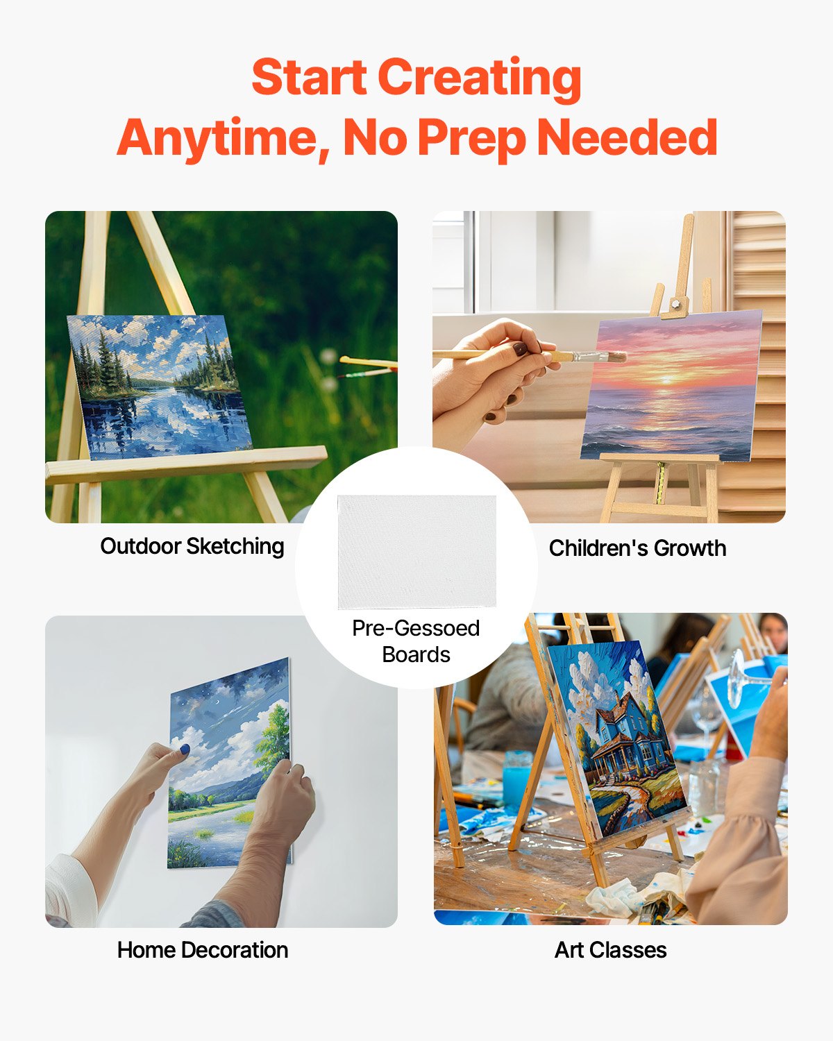 VEVOR Canvas Boards for Painting 24 Pack 9 x 12 Inch Blank Canvases for Painting 