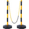 VEVOR Adjustable Traffic Delineator Post Cones, 2 Pack, Traffic Safety Delineator Barrier with Fillable Base 8FT Chain, for Traffic Control Warning Parking Lot Construction Caution Roads, Yellow&Black