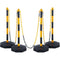 VEVOR Adjustable Traffic Delineator Post Cones, 6 Pack, Traffic Safety Delineator Barrier with Fillable Base 6.6FT Chain, for Traffic Control Warning Parking Lot Construction Caution Roads, Red&White