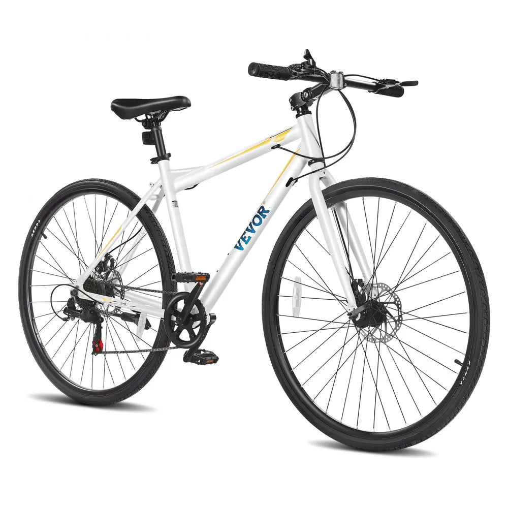 VEVOR 700C Hybrid Commuter Bike – Lightweight Aluminum Frame, 7-Speed, Disc Brakes