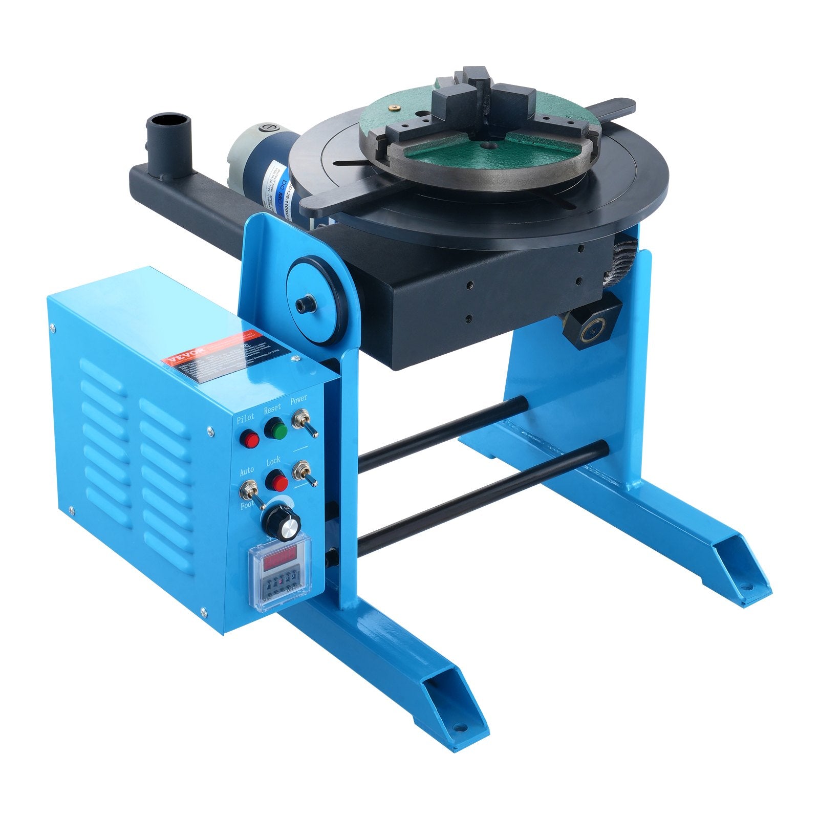 VEVOR Rotary Welding Positioner 50KG, 0-90° Welding Positioning Turntable Table 0.5-6RPM 120W, with 12.4 Inch 3-Jaw Lathe Chuck & Welding Torch Stand Holder for Cutting, Grinding, Assembly, Testing 