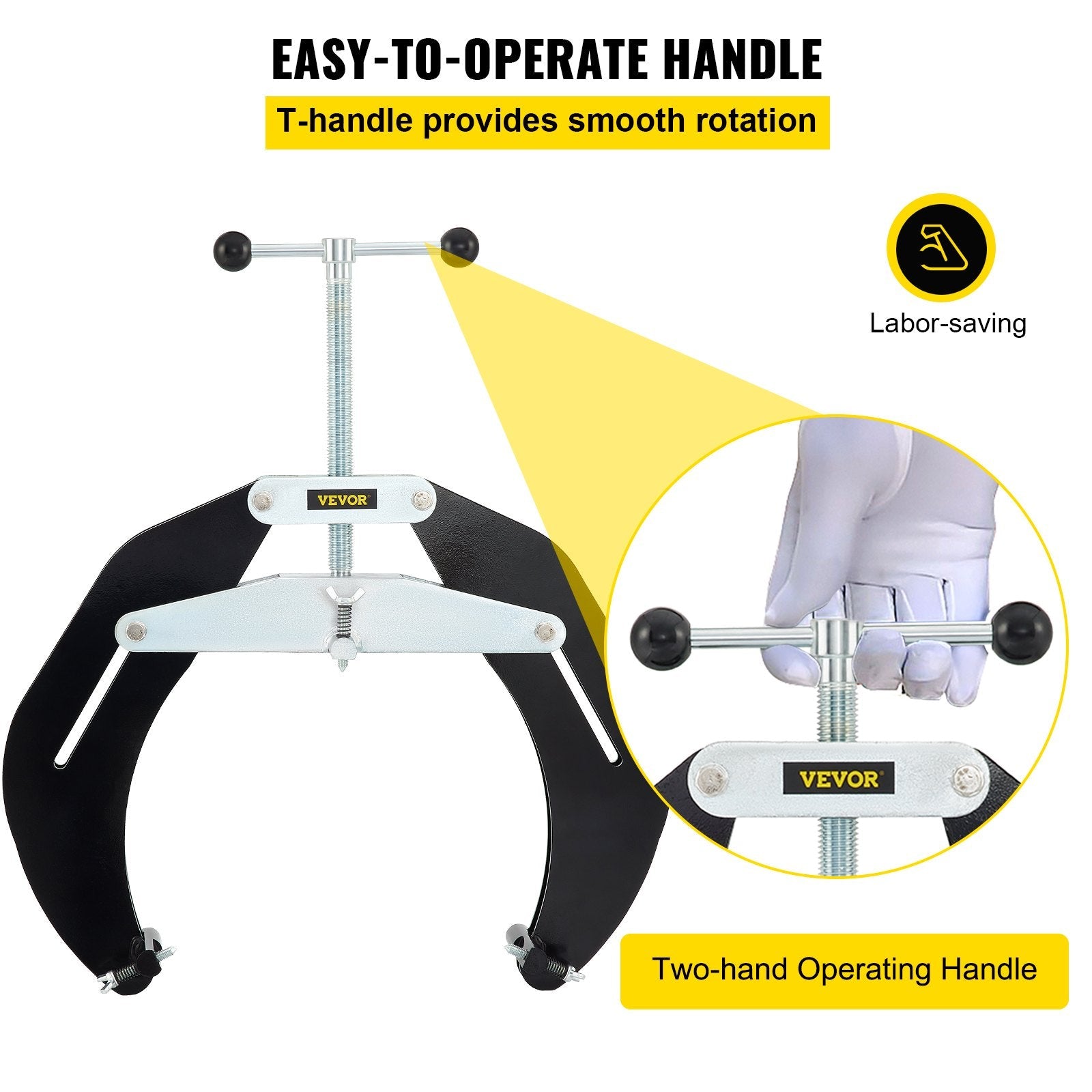 VEVOR Ultra Clamp, 5 to 12 In Diameter, High Strength Pipe Clamp with Quick Acting Screws, Steel Pipe Alignment Tool with Lightweight Design, Black 