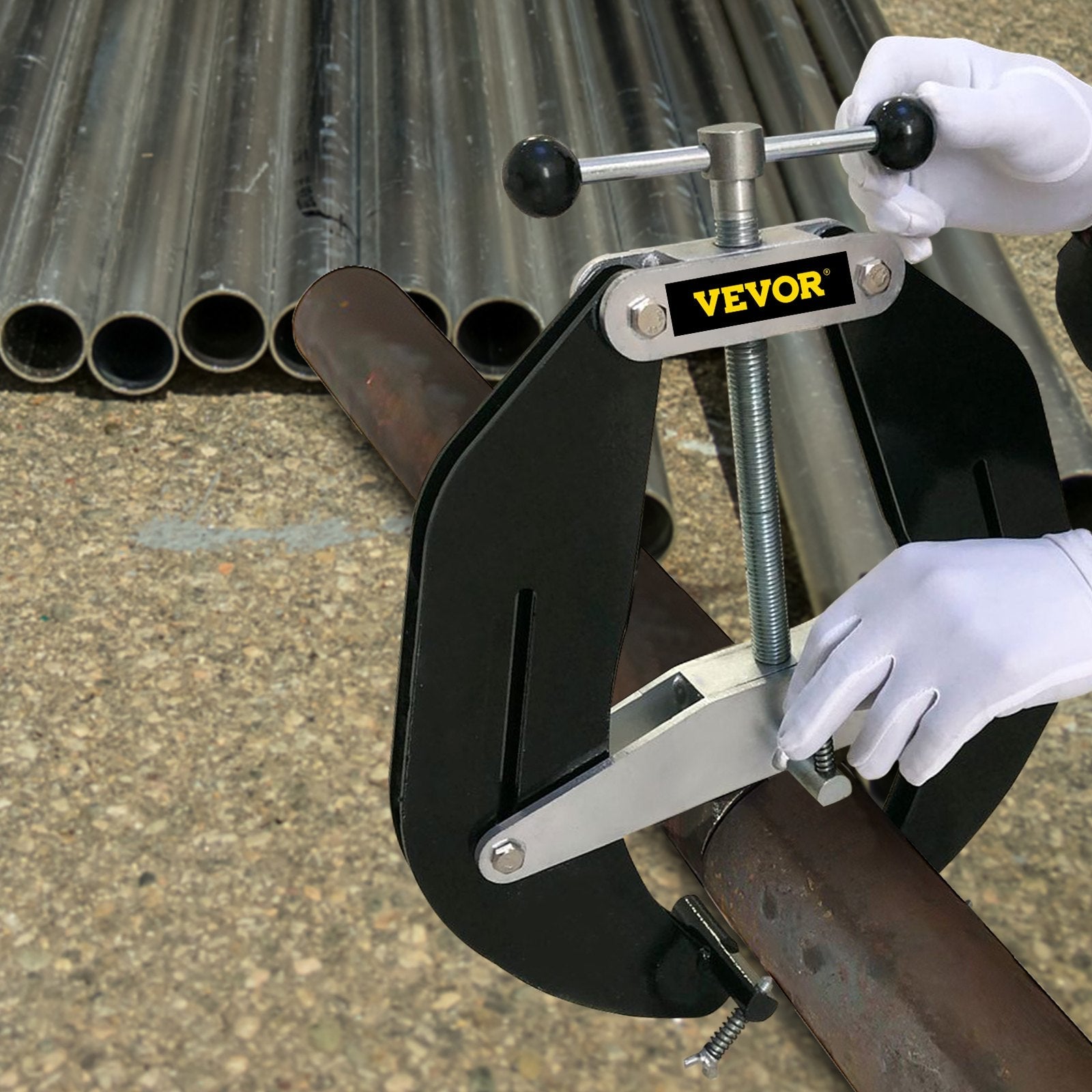 VEVOR Ultra Clamp, 5 to 12 In Diameter, High Strength Pipe Clamp with Quick Acting Screws, Steel Pipe Alignment Tool with Lightweight Design, Black 