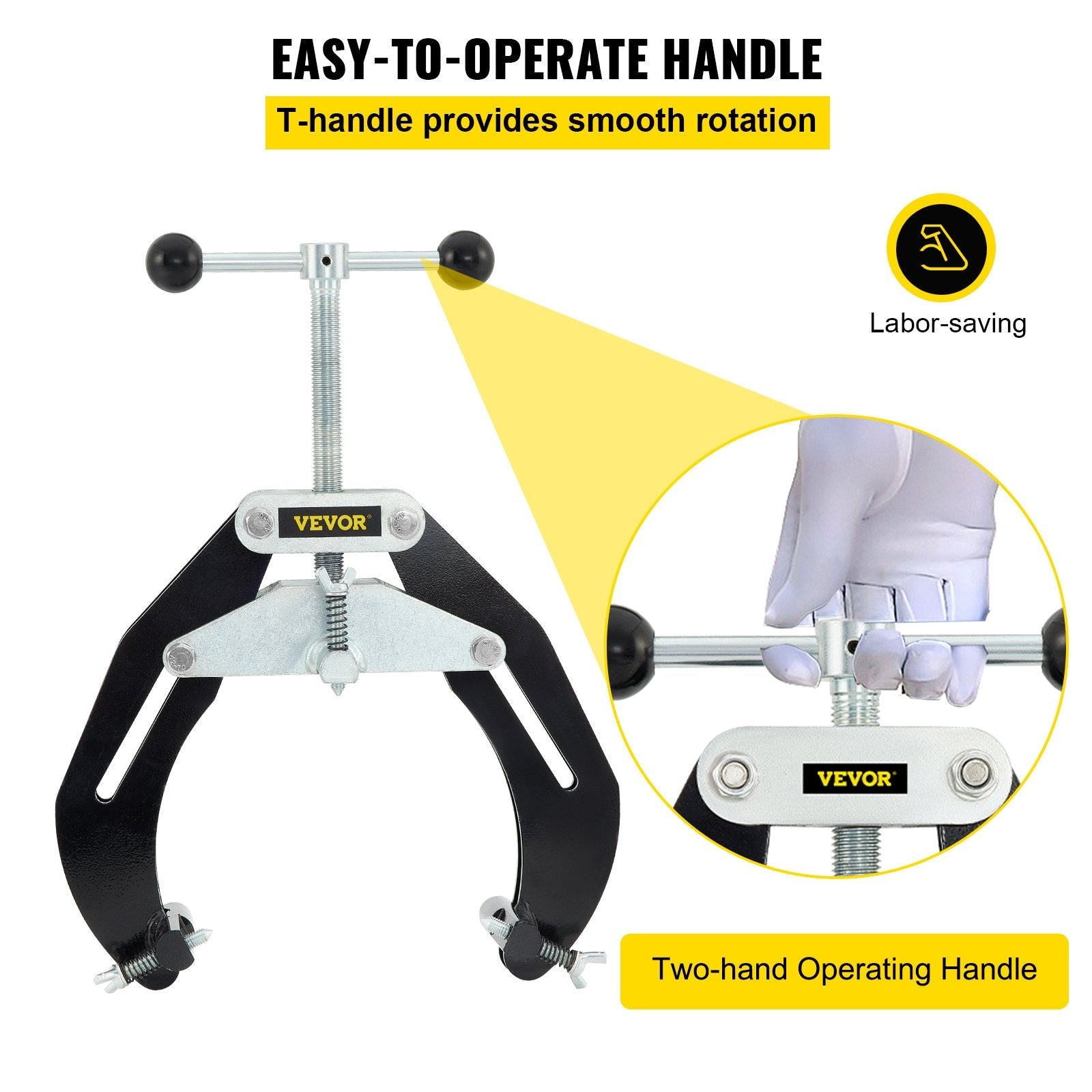 VEVOR Ultra Clamp, 2 to 6 In Diameter, High Strength Pipe Clamp with Quick Acting Screws, Steel Pipe Alignment Tool with Lightweight Design, Black 