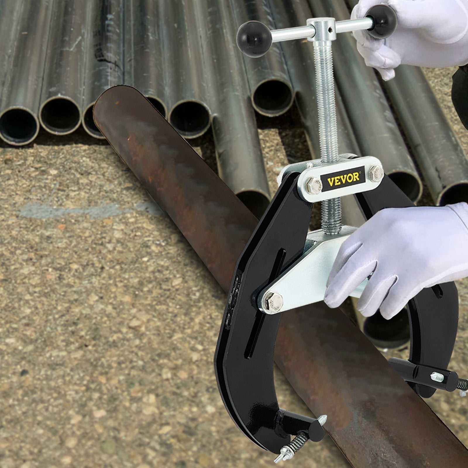 VEVOR Ultra Clamp, 2 to 6 In Diameter, High Strength Pipe Clamp with Quick Acting Screws, Steel Pipe Alignment Tool with Lightweight Design, Black 