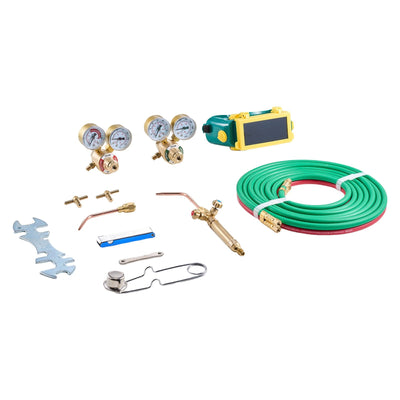 VEVOR Oxygen Acetylene Torch Kit 14PCS Gas Welding Set & Cylinder Holder Hose 