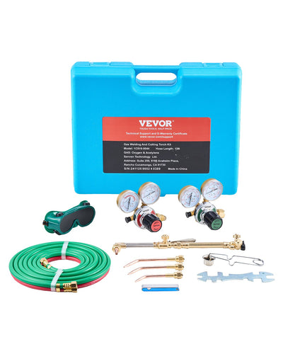 VEVOR Oxygen Acetylene Torch Kit 14PCS Gas Welding Cutting Set & Portable Case 