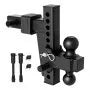 Adjustable Trailer Hitch with Dual Ball Mount | 2" Receiver | 18,500 lbs GTW | 8" Drop