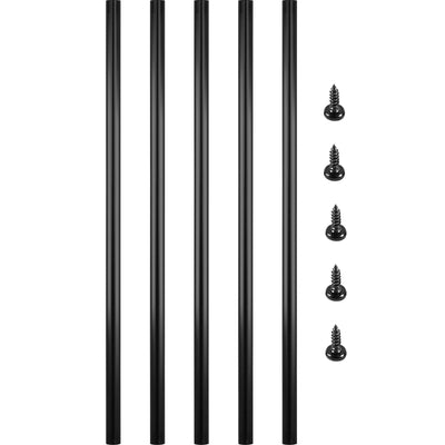VEVOR Deck Balusters, 101 Pack Metal Deck Spindles, 26"x0.75" Staircase Baluster With Screws, Aluminum Alloy Deck Railing for Wood and Composite Deck, Circle Baluster for Outdoor Stair Deck Porch 