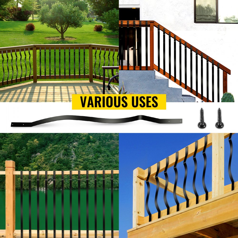 VEVOR Deck Balusters Metal Deck Spindles 61 Pack 29.5" Aluminum Alloy Railing 