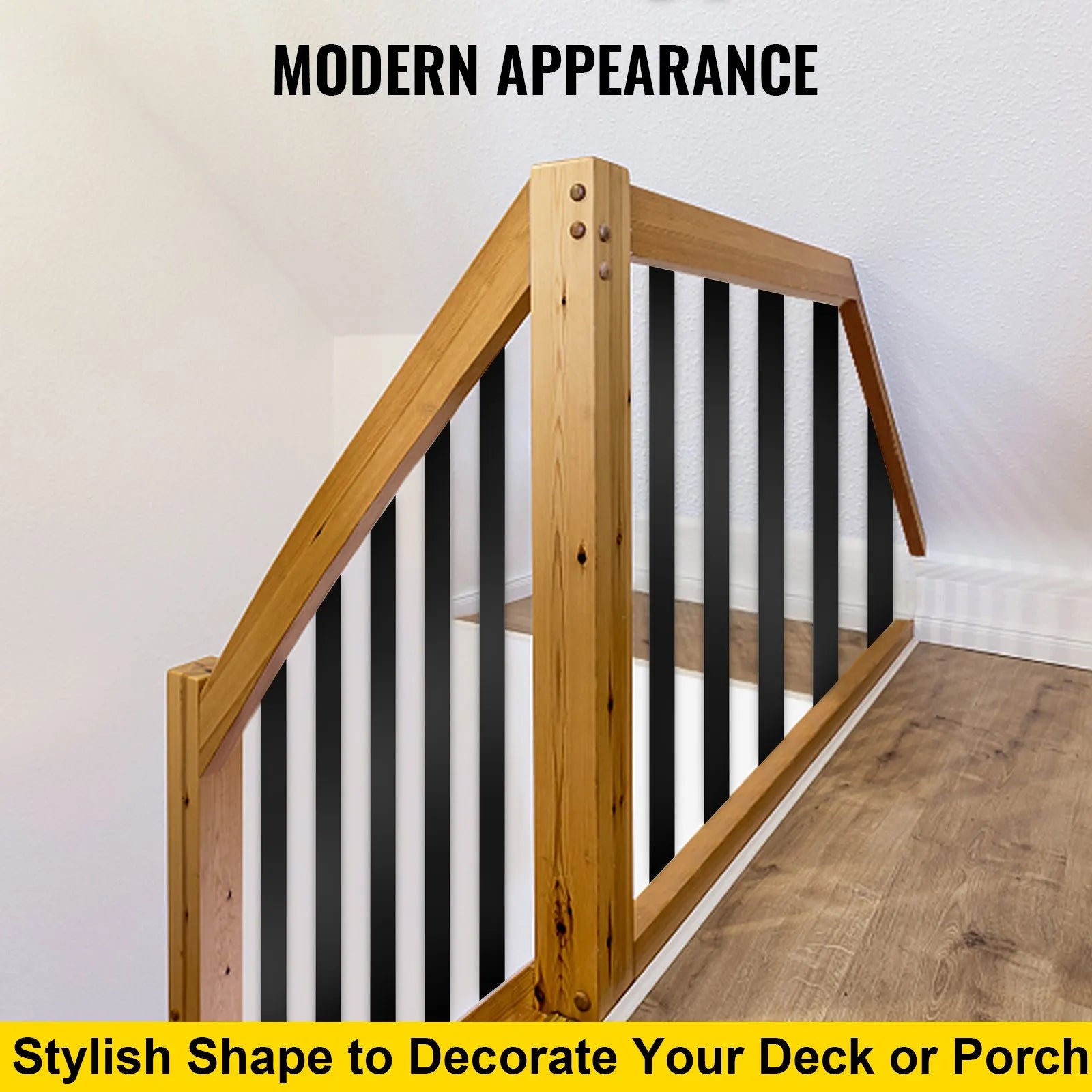 VEVOR Deck Balusters, 76 Pack Metal Deck Spindles, 29.5"x1"x0.2" Staircase Baluster with Screws, Aluminum Alloy Deck Railing for Wood and Composite Deck, Stylish Baluster for Outdoor Stair Deck Porch