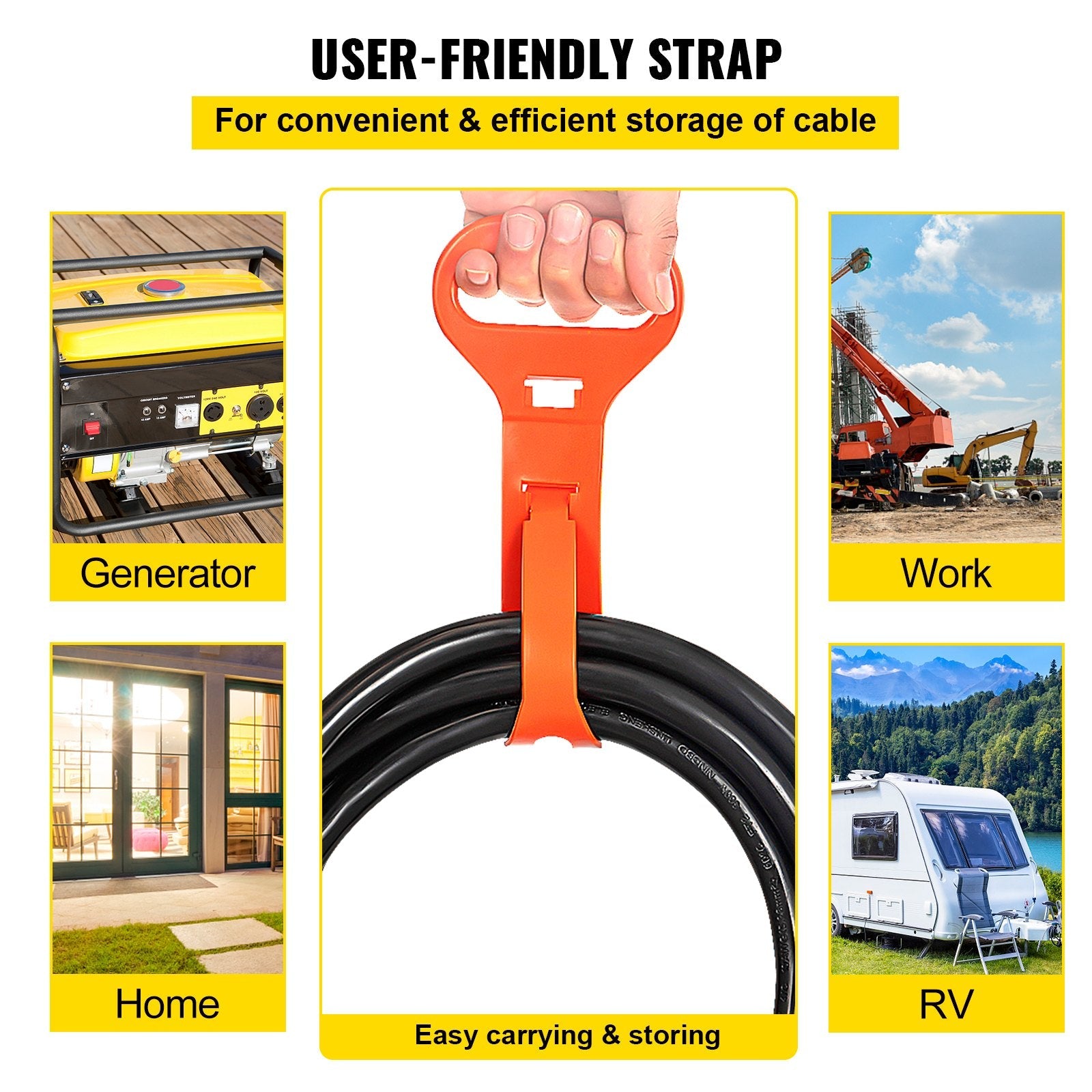 VEVOR Welder Extension Cord 40Amp 50ft 250V, Welding Power Cord with NEMA 6-50 Plug 8 Gauge 3 Prong for MIG,Lincoln,Plasma,Miller,TIG 