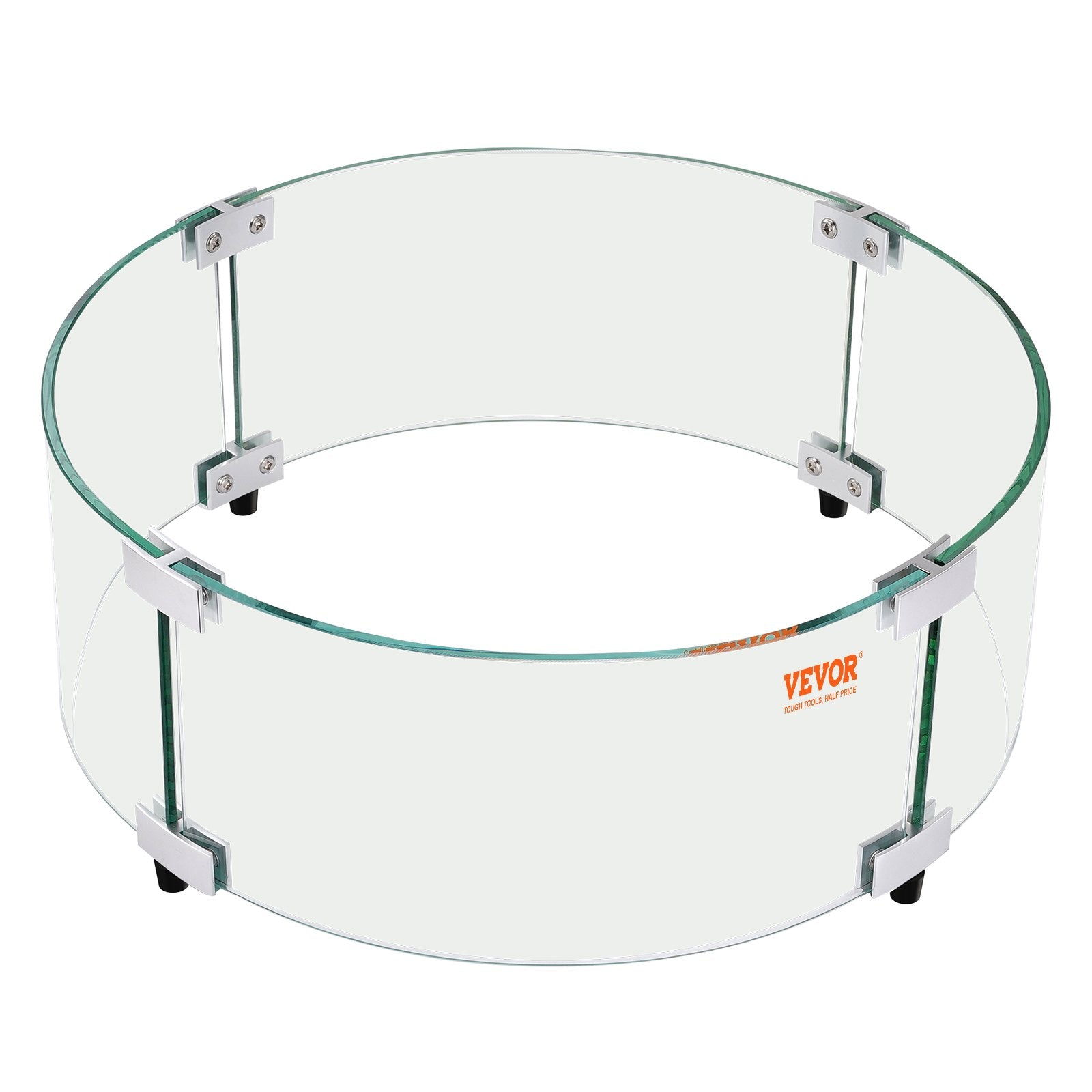 VEVOR Fire Pit Wind Guard, 29 x 8 inch Round Glass Flame Shield, 0.24-Inch Thick Fire Table Accessory, Clear Tempered Glass Flame Guard for Propane, Gas, Outdoor, Patio, Backyard 