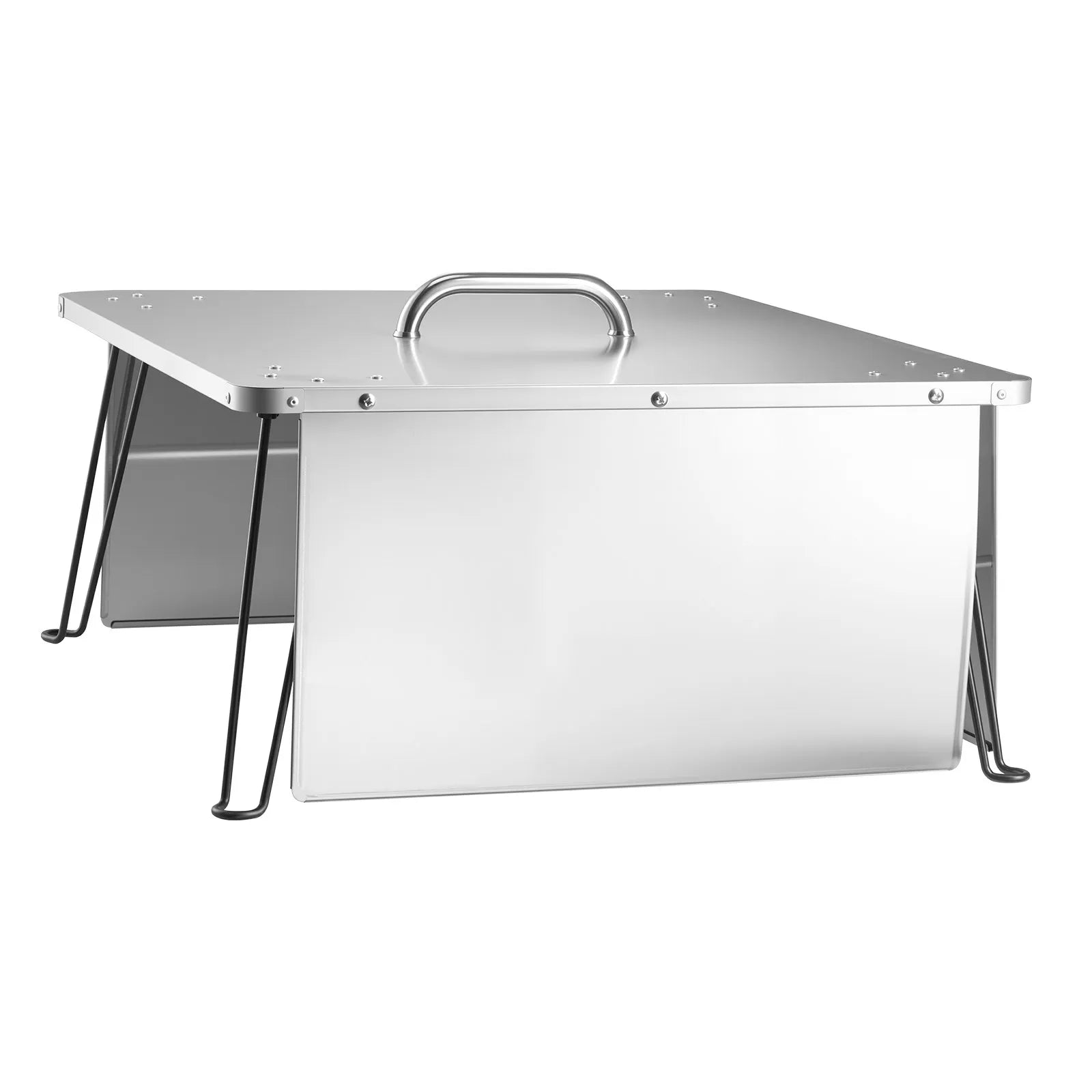 VEVOR Fire Pit Heat Deflector 25x25x14 in Outdoor Burner Cover Stainless Steel
