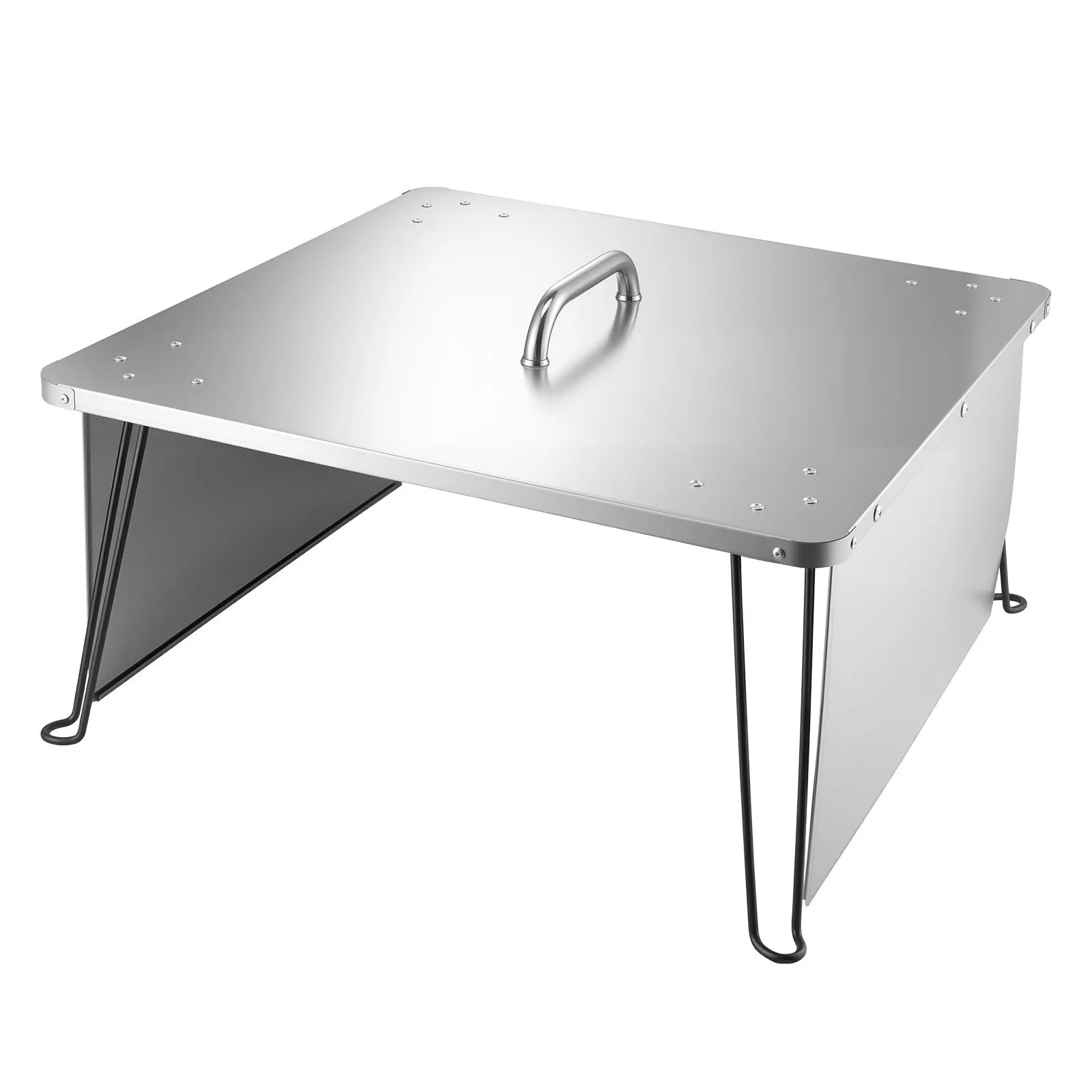 VEVOR Fire Pit Heat Deflector 25x25x14 in Outdoor Burner Cover Stainless Steel
